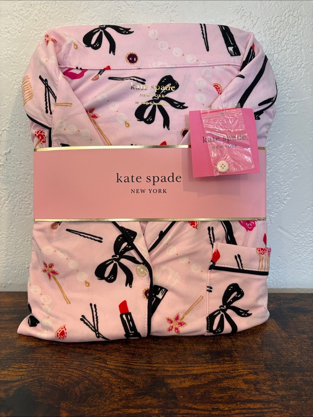 kate spade Pink Sleepwear Set with Beauty Print